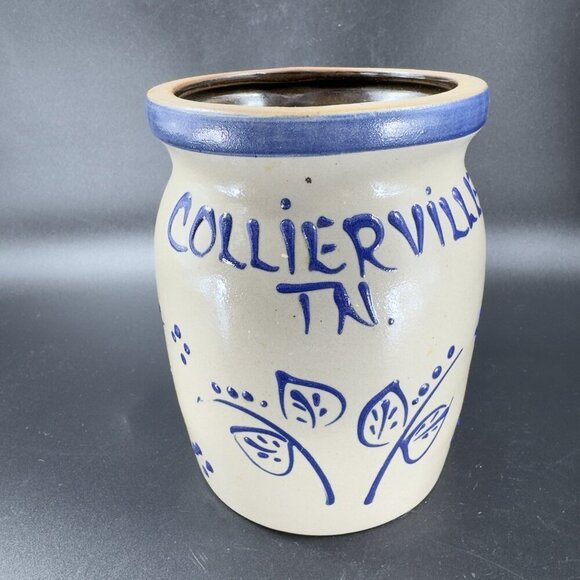 1995 Beaumont Brothers Pottery Stoneware Utensil Holder Vase Salt Glaze TN BBP - Picture 8 of 12